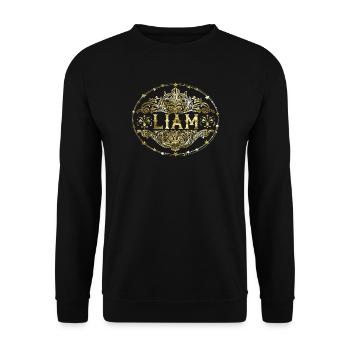 Liam - Unisex Pullover - Schwarz - Vorne - Alina (178cm) & Michal (187cm)