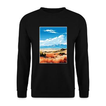 Antelope Island State Park Utah Reiseposter - Unisex Pullover - Schwarz - Vorne - Alina (178cm) & Michal (187cm)