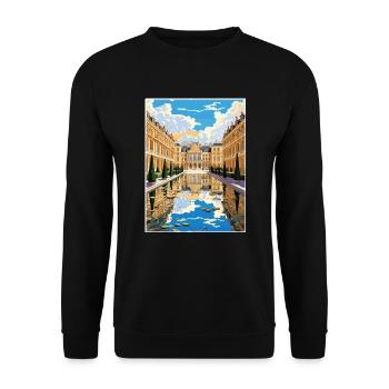 Versailles Schloss West Dekoration Reiseplakat - Unisex Pullover - Schwarz - Vorne - Alina (178cm) & Michal (187cm)