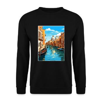 Venedig Italien Dekoration Markusplatz Souvenir - Unisex Pullover - Schwarz - Vorne - Alina (178cm) & Michal (187cm)