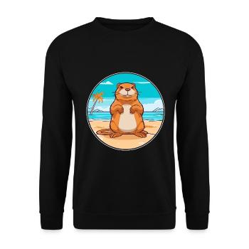 Gopher Aquarell Cartoon Kawaii Clipart Tier - Unisex Pullover - Schwarz - Vorne - Alina (178cm) & Michal (187cm)