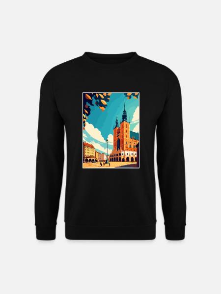 Krakau Polen Vintage Reiseposter WPA Souvenir - Unisex Pullover - Schwarz
