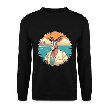 Oryx Aquarell Karikatur Kawaii Clipart Tier - Unisex Pullover - Schwarz - Vorne - Alina (178cm) & Michal (187cm)
