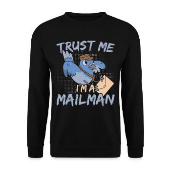 Ich bin ein Postbeamter Postbeamter Briefträger Po - Unisex Pullover - Schwarz - Vorne - Alina (178cm) & Michal (187cm)