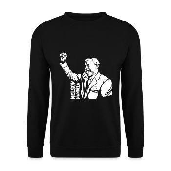 Charismatischer Mandela Freiheitskampf - Unisex Pullover - Schwarz - Vorne - Alina (178cm) & Michal (187cm)