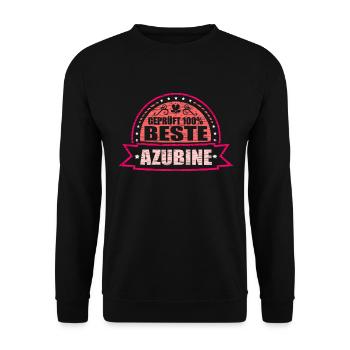 Geprüft 100% Beste Azubine - Unisex Pullover - Schwarz - Vorne - Alina (178cm) & Michal (187cm)
