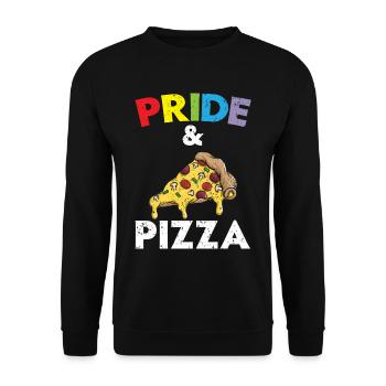 Stolz und Pizza Italienisches Essen Pizza Eater LG - Unisex Pullover - Schwarz - Vorne - Alina (178cm) & Michal (187cm)