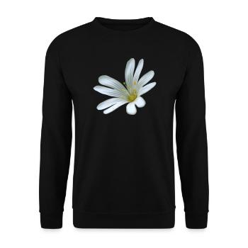 weiße Blume Sternmiere - Unisex Pullover - Schwarz - Vorne - Alina (178cm) & Michal (187cm)
