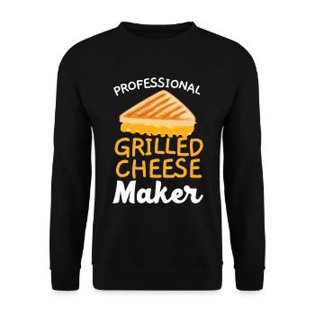 Professioneller Grillkäse-Macher Cheesy - Unisex Pullover - Schwarz - Vorne - Alina (178cm) & Michal (187cm)