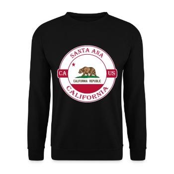 Santa Ana California Flagge USA Souvenir Abzeichen - Unisex Pullover - Schwarz - Vorne - Alina (178cm) & Michal (187cm)