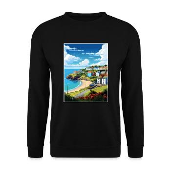 Das Roseland Peninsula Cornwall Reiseposter - Unisex Pullover - Schwarz - Vorne - Alina (178cm) & Michal (187cm)