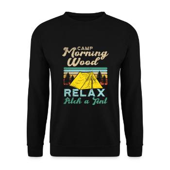 Camp Morning Wood - Unisex Pullover - Schwarz - Vorne - Alina (178cm) & Michal (187cm)
