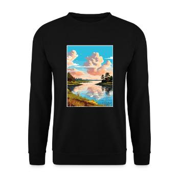 Toledo Bend Reservoir Texas Vintage Reiseposter - Unisex Pullover - Schwarz - Vorne - Alina (178cm) & Michal (187cm)