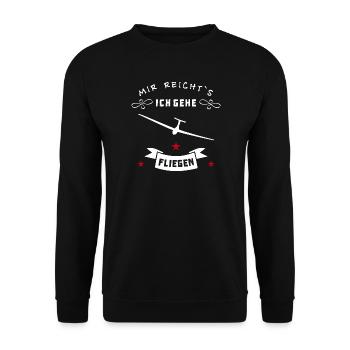 mir reichts ich gehe fliegen - Unisex Pullover - Schwarz - Vorne - Alina (178cm) & Michal (187cm)