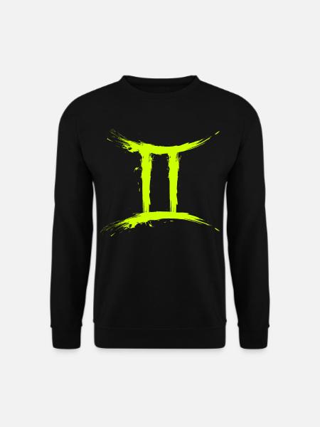 Sternzeichen Zwillinge Gelb Gemini Symbol - Unisex Pullover - Schwarz