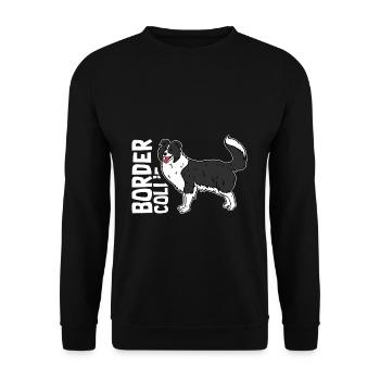 Intelligenter Border Collie Hütehund - Unisex Pullover - Schwarz - Vorne - Alina (178cm) & Michal (187cm)