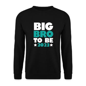 Werde Großer Bruder 2023 Big Bro - Unisex Pullover - Schwarz - Vorne - Alina (178cm) & Michal (187cm)