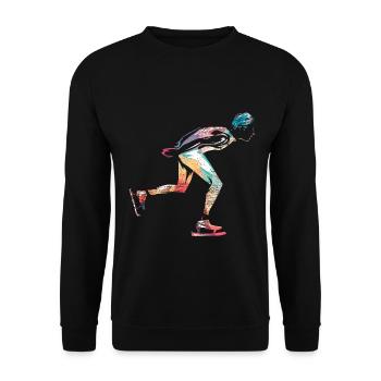 Federnde Eiskunstlauf Meisterschaft - Unisex Pullover - Schwarz - Vorne - Alina (178cm) & Michal (187cm)