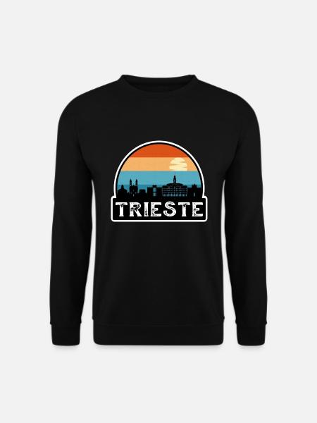 Triest Italien Flagge Skyline Reisesouvenir - Unisex Pullover - Schwarz
