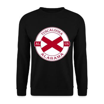 Tuscaloosa Alabama Flagge USA Reise Souvenir Abzeichen - Unisex Pullover - Schwarz - Vorne - Alina (178cm) & Michal (187cm)