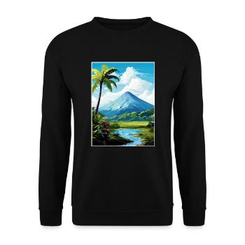 La Fortuna Costa Rica Vintage Reiseposter WPA - Unisex Pullover - Schwarz - Vorne - Alina (178cm) & Michal (187cm)
