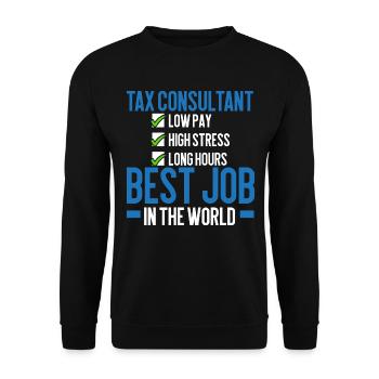 Steuerberater Bester Job der Welt Buchhalter - Unisex Pullover - Schwarz - Vorne - Alina (178cm) & Michal (187cm)