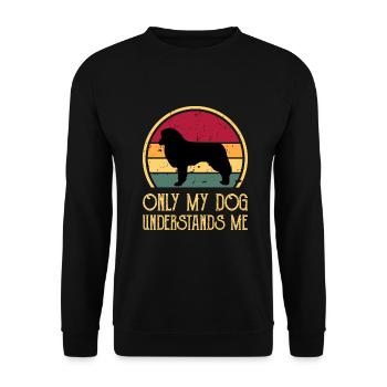 Englischer Schäferhund Hund Liebhaber Silhouette Retro Sonnenuntergang - Unisex Pullover - Schwarz - Vorne - Alina (178cm) & Michal (187cm)