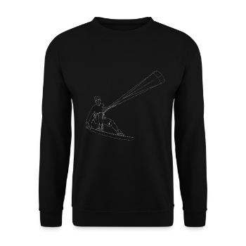 Rasantes Landboarding Küstenwind - Unisex Pullover - Schwarz - Vorne - Alina (178cm) & Michal (187cm)