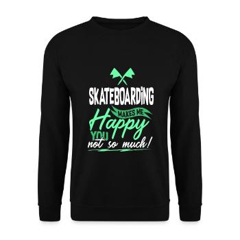 Skateboarding Sprüche - Unisex Pullover - Schwarz - Vorne - Alina (178cm) & Michal (187cm)