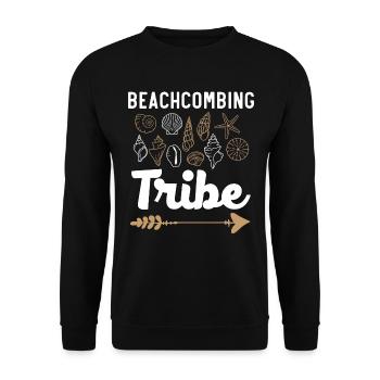 Beachcombing Tribe Shell Collection Strandkamm - Unisex Pullover - Schwarz - Vorne - Alina (178cm) & Michal (187cm)