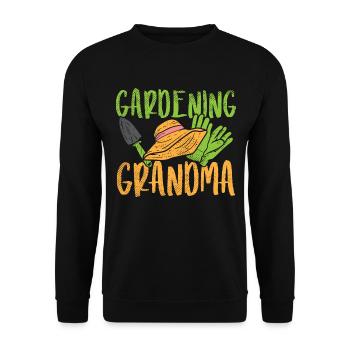 Gardening Grandma - Unisex Pullover - Schwarz - Vorne - Alina (178cm) & Michal (187cm)