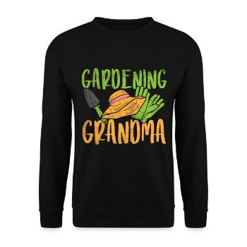 Gardening Grandma - Unisex Pullover - Schwarz - Vorne - Alina (178cm) & Michal (187cm)