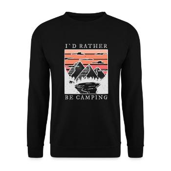 Camping Berge Spruch - Unisex Pullover - Schwarz - Vorne - Alina (178cm) & Michal (187cm)