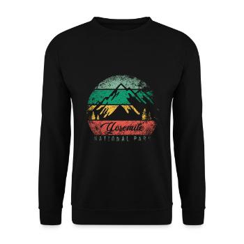 Yosemite National Park USA US Nationalpark Vintage - Unisex Pullover - Schwarz - Vorne - Alina (178cm) & Michal (187cm)