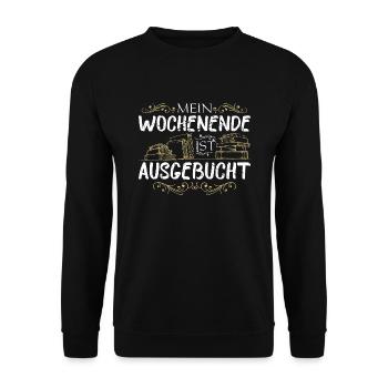 Mein Wochenende Ausgebucht Buch Autorin Lektorin - Unisex Pullover - Schwarz - Vorne - Alina (178cm) & Michal (187cm)
