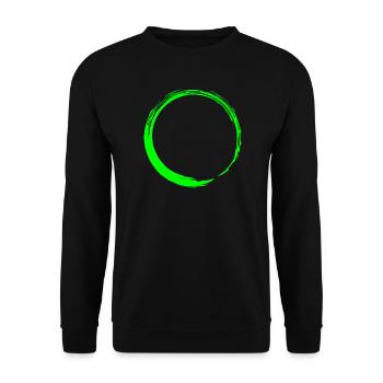 Kreisform Kreis Symbol Form Neu Grün - Unisex Pullover - Schwarz - Vorne - Alina (178cm) & Michal (187cm)