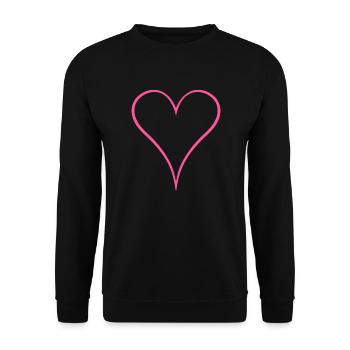 Herz Design neu Rosa - Unisex Pullover - Schwarz - Vorne - Alina (178cm) & Michal (187cm)