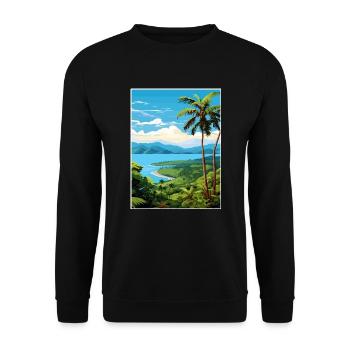 Nicoya Halbinsel Costa Rica Vintage Reiseposter - Unisex Pullover - Schwarz - Vorne - Alina (178cm) & Michal (187cm)