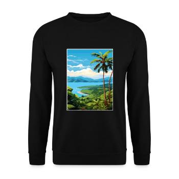 Nicoya Halbinsel Costa Rica Vintage Reiseposter - Unisex Pullover - Schwarz - Vorne - Alina (178cm) & Michal (187cm)