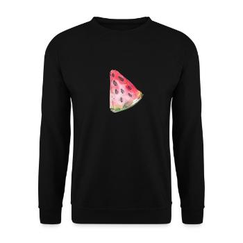 Wassermelone - Unisex Pullover - Schwarz - Vorne - Alina (178cm) & Michal (187cm)