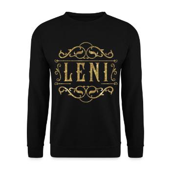 Leni gold - Unisex Pullover - Schwarz - Vorne - Alina (178cm) & Michal (187cm)