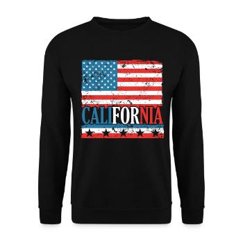 CA Regeln USA Staat Amerika Kalifornien Kalifornie - Unisex Pullover - Schwarz - Vorne - Alina (178cm) & Michal (187cm)