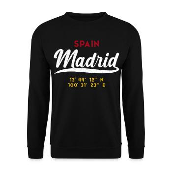 Capital De Espana Madrid Maincity Spain - Unisex Pullover - Schwarz - Vorne - Alina (178cm) & Michal (187cm)