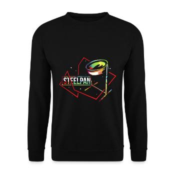 Pulsierender Steelpan Trommelklang - Unisex Pullover - Schwarz - Vorne - Alina (178cm) & Michal (187cm)