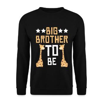 Großer Bruder Werde Ich Giraffe - Unisex Pullover - Schwarz - Vorne - Alina (178cm) & Michal (187cm)