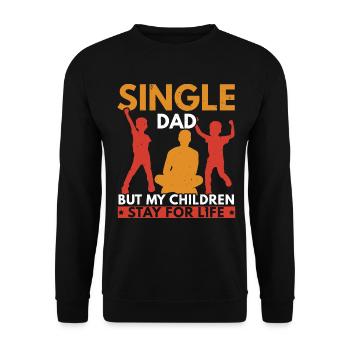 Alleinerziehender Vater, aber meine Kinder bleiben - Unisex Pullover - Schwarz - Vorne - Alina (178cm) & Michal (187cm)