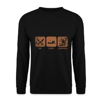 Standfester Gerüstbauer Fassade - Unisex Pullover - Schwarz - Vorne - Alina (178cm) & Michal (187cm)