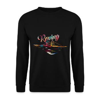 Ehrgeizige Rudermannschaft Zielgerade - Unisex Pullover - Schwarz - Vorne - Alina (178cm) & Michal (187cm)