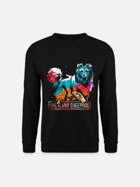 Pfiffiger Sheltie Colliezüchter - Unisex Pullover - Schwarz