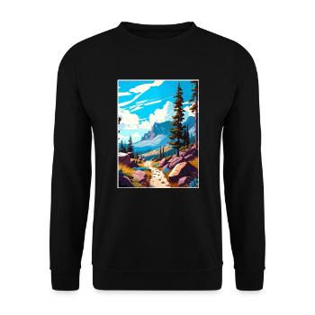 Pacific Crest Trail Kalifornien Reiseposter - Unisex Pullover - Schwarz - Vorne - Alina (178cm) & Michal (187cm)